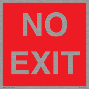 NO EXIT red background